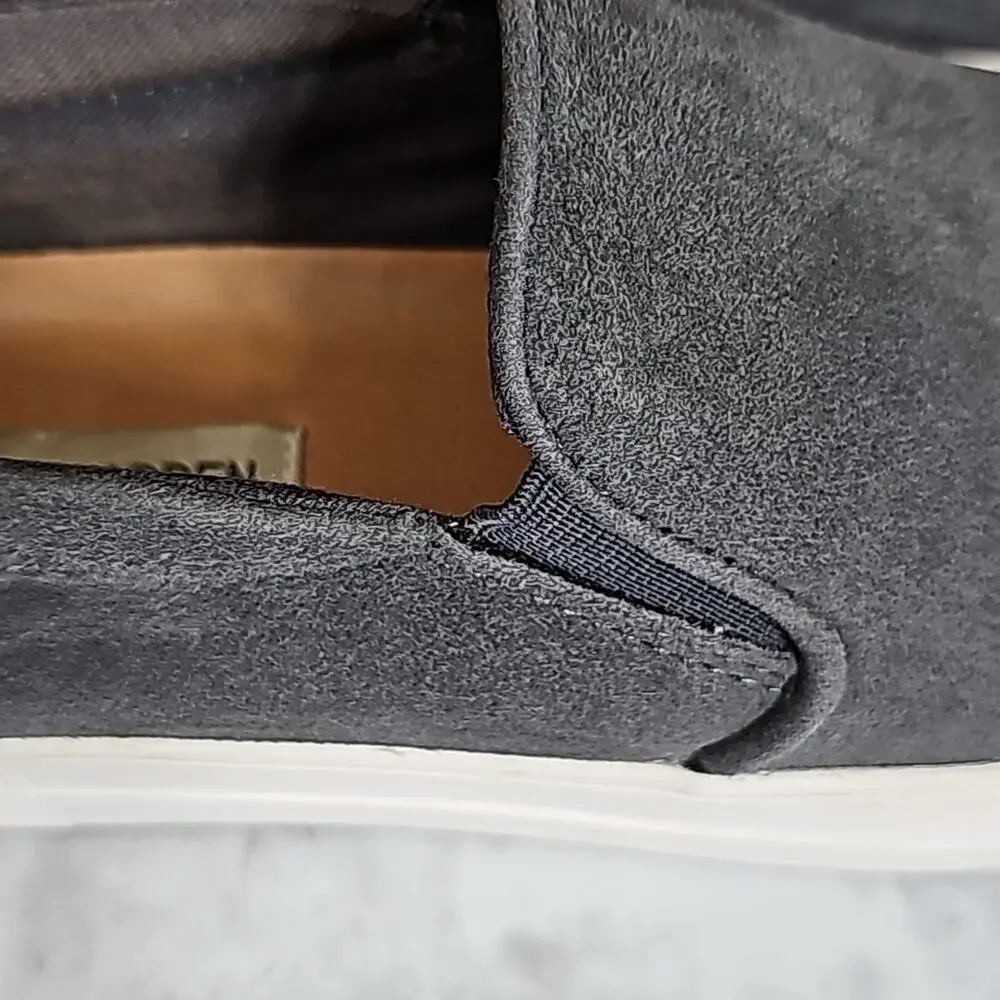 Steve Madden Womens Sz 7.5 Gills Gray Suede Platform Slip On Sneakers